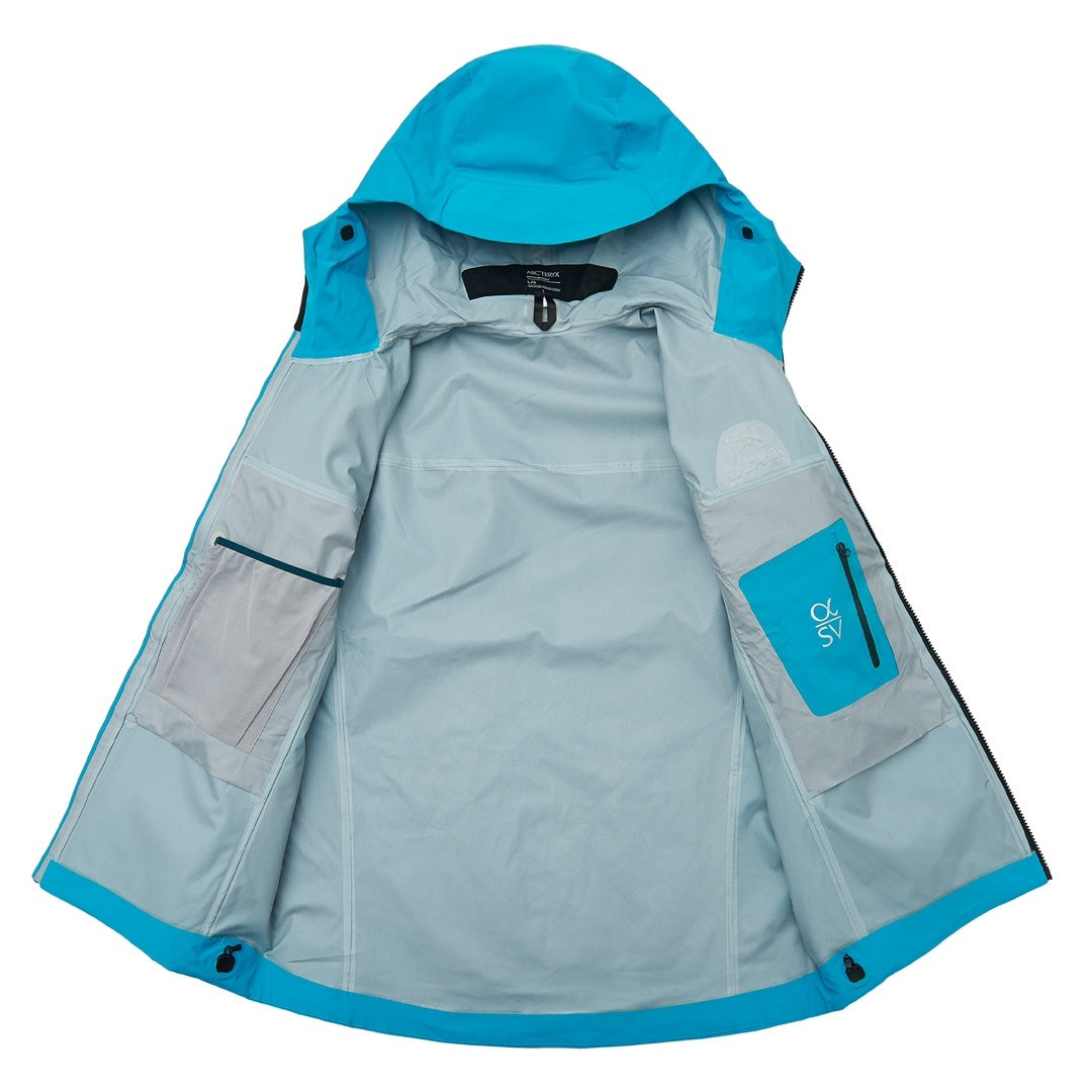Arc'teryx Alpha SV Series Men's GORE-TEX Waterproof Hooded Jacket "Bright Cyan Blue"